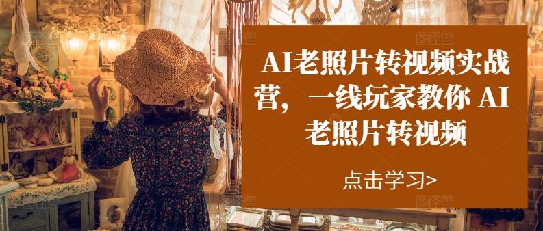 AI老照片转视频实战营，一线玩家教你AI老照片转视频-闲赋网