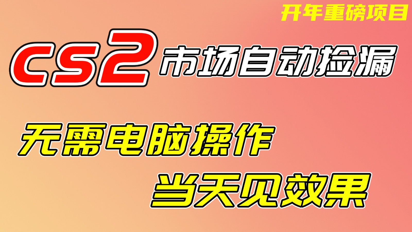 CS2市场挂机项，无需电脑操作，无需进入游戏，当天见效果，支持任何形式验证-闲赋网