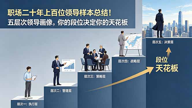 付费文章：职场二十年上百位领导样本总结！五层次领导画像，你的段位决定你的天花板-闲赋网