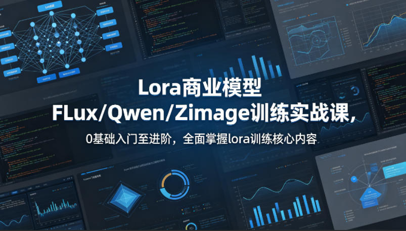 系统性学习Lora商业模型FLux／Qwen／Zimage训练实战课，0基础入门至进阶，全面掌握lora训练核心内容-闲赋网