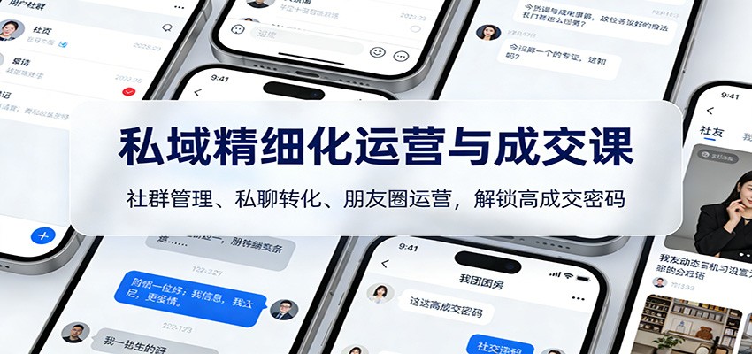 私域精细化运营与成交课：社群管理、私聊转化、朋友圈运营，解锁高成交密码-闲赋网