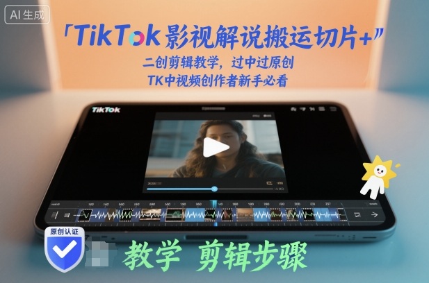 TikTok影视解说搬运切片+二创剪辑教学，过中过原创，TK中视频创作者新手必看-闲赋网