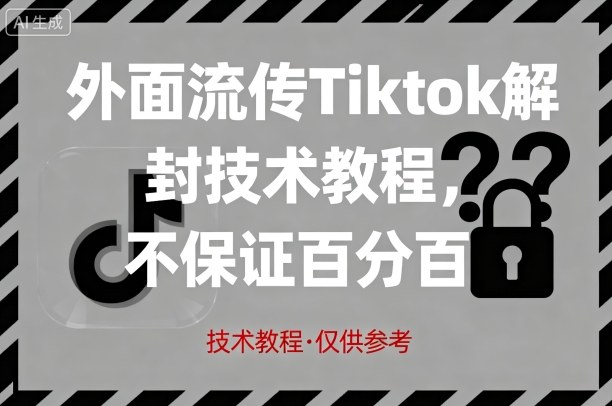 外面流传Tiktok解封技术教程，不保证百分百，具体自测-闲赋网