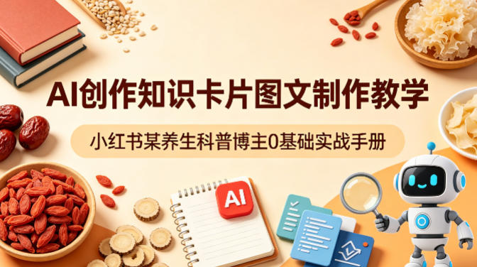 1834818e75cc52b4f5cc0203465f86a4.jpeg AI创作知识卡片图文制作教学,小红书某养生科普博主0基础实战手册