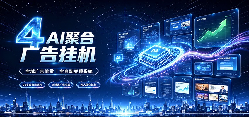 全域广告流量聚合，AI无人挂机稳赚佣金，打造长期稳定被动收入副业-闲赋网