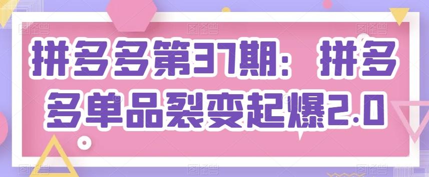 拼多多第37期：拼多多单品裂变起爆2.0-闲赋网