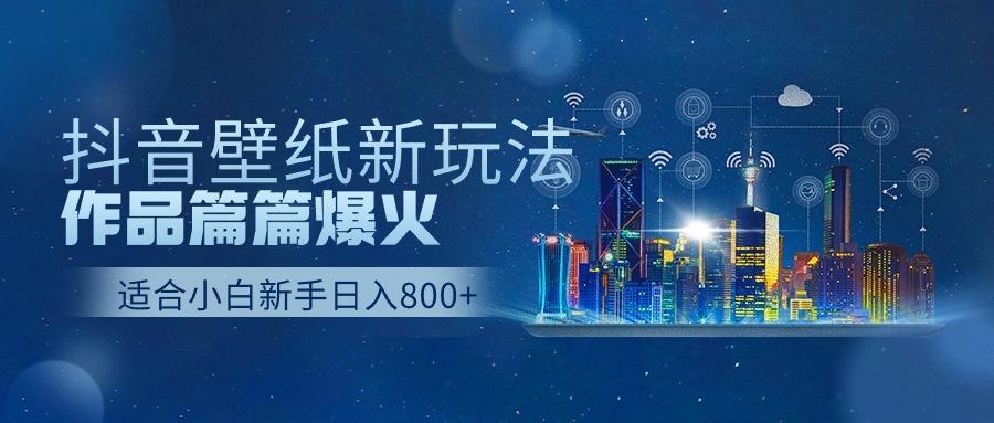 抖音壁纸号新玩法，一个作品只需要5分钟，条条爆款日收益1000＋-闲赋网