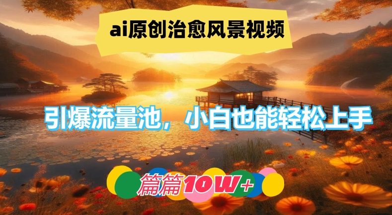 ai原创治愈风景视频，引爆流量池，小白也能轻松上手，篇篇10w+【揭秘】-闲赋网