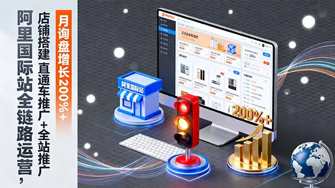 阿里国际站全链路运营，店铺搭建+直通车推广+全站推广，月询盘增长200%+-闲赋网