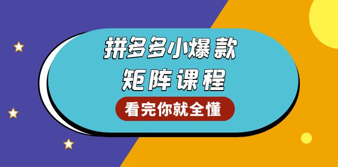 拼多多爆款矩阵课程：教你测出店铺爆款，优化销量，提升GMV，打造爆款群-闲赋网