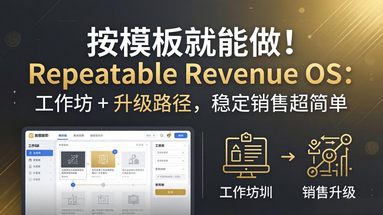 按模板就能做！Repeatable Revenue OS：工作坊 + 升级路径，稳定销售超简单-闲赋网