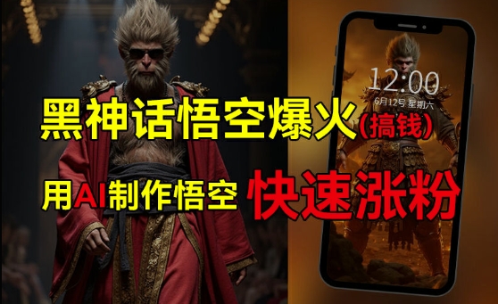 黑神话悟空爆火，已有人利用这波热点变现几十万，普通人也可用AI蹭上这波热度搞钱，有多重变现方法-闲赋网