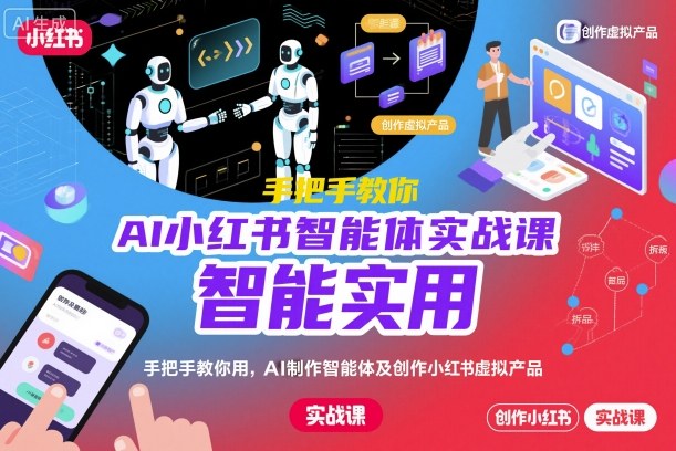 AI小红书智能体实战课，手把手教你用AI制作智能体及创作小红书虚拟产品，提效+内容商业化(更新)-闲赋网