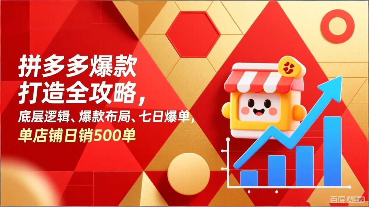 拼多多爆款打造全攻略，底层逻辑、爆款布局、七日爆单，单店铺日销500单-闲赋网