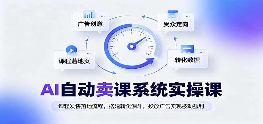 AI自动卖课系统实操课：课程发售落地流程，搭建转化漏斗，投放广告实现被动盈利-闲赋网