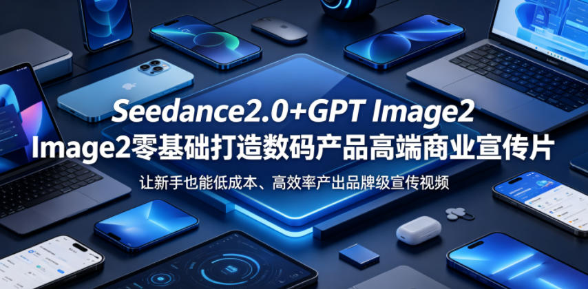 Seedance2.0+GPT Image2零基础打造数码产品高端商业宣传片，让新手也能低成本、高效率产出品牌级宣传视频-闲赋网