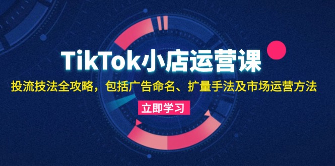 TikTok小店运营课：投流技法全攻略，包括广告命名 扩量手法及市场运营方法-闲赋网