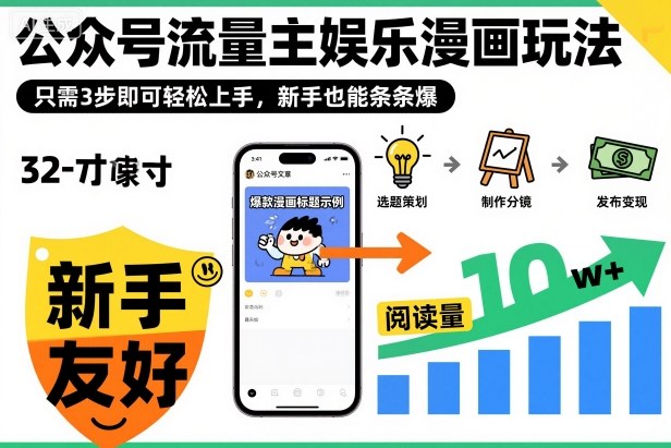 1f71c81f2b14da3490086f74814c0352.jpeg 公众号流量主娱乐漫画玩法,只需3步即可轻松上手,新手也能条条爆