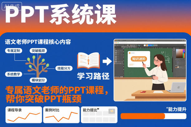 PPT系统课，专属语文老师的PPT课程，帮你突破PPT瓶颈-闲赋网