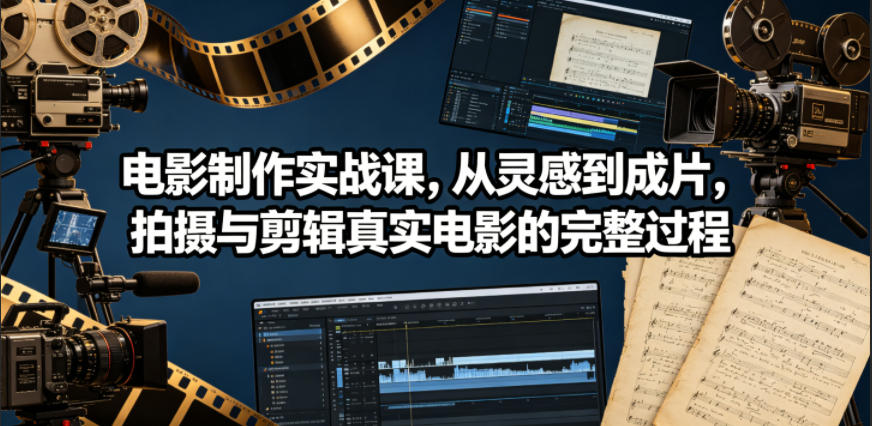 电影制作实战课，从灵感到成片，拍摄与剪辑真实电影的完整过程【原创双语字幕】-闲赋网