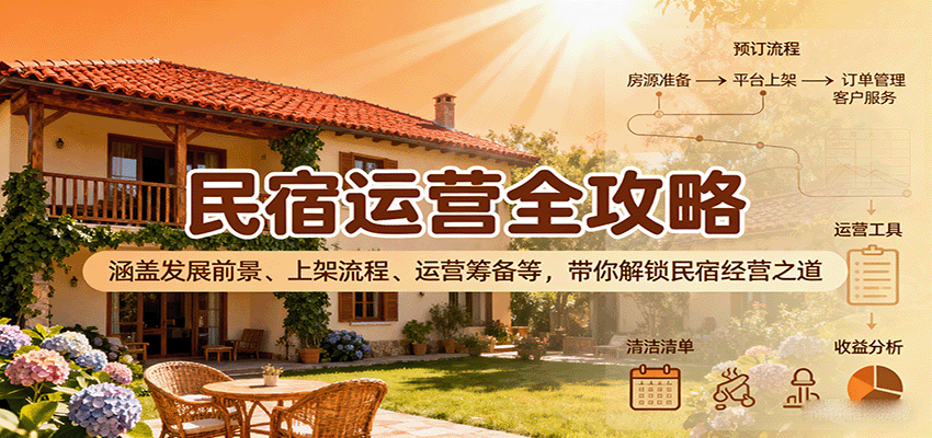 民宿运营全攻略：涵盖发展前景、上架流程、运营筹备等，带你解锁民宿经营之道-闲赋网