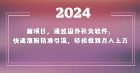 2024新项目，通过国外社交软件，快速涨粉精准引流，轻松做到月入上万【揭秘】-闲赋网