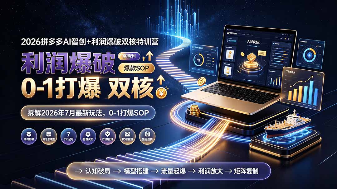2081d20bb1a8882a908f9d7d016e543f.jpeg 2026拼多多AI智创+利润爆破双核特训营-拆解2026年7月最新玩法,0-1打爆SOP