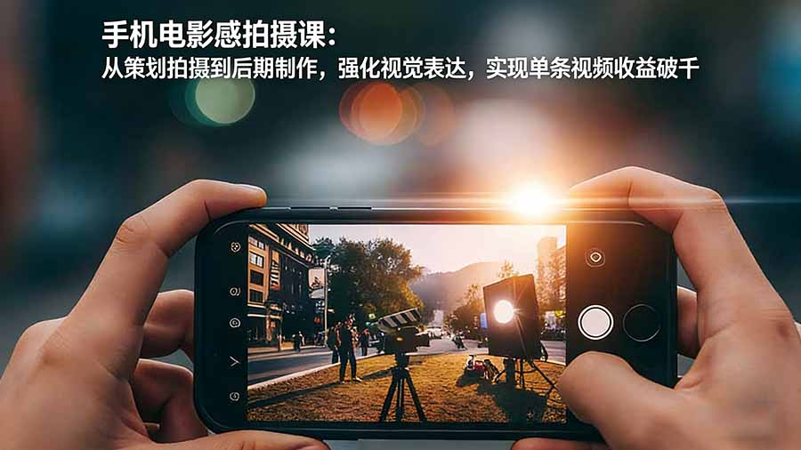 手机电影感拍摄课：从策划拍摄到后期制作，强化视觉表达，实现单条视频收益破千-闲赋网