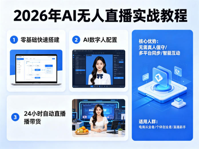 221b22985294a5ef8f4e5417e146d3e1.jpeg 2026年AI无人直播实战教程,零基础也能快速搭建AI数字人无人直播间,实现24小时自动直播带货