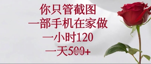 你只管截图，一部手机在家操作，一小时120.一天5张【揭秘】-闲赋网