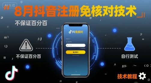 8月抖音注册免核对技术，不保证百分百，自测-闲赋网