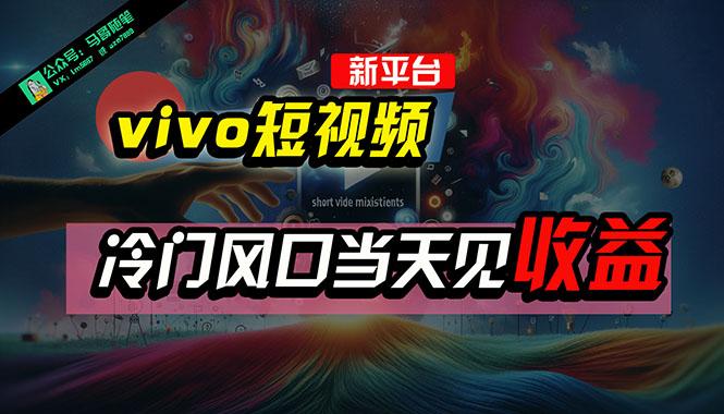 全新平台vivo短视频，新风口AI混剪无脑搬运，冷门风口当天见收益，7天…-闲赋网