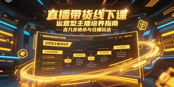 23f222eb165bf99fe5497c83ae7cabb9.jpeg 直播带货线下课,运营型主播培养指南,含九步绝杀与仓播玩法