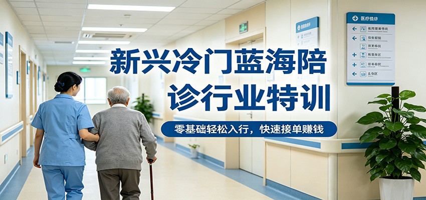 新兴冷门蓝海陪诊行业特训，零基础轻松入行，快速接单赚钱-闲赋网