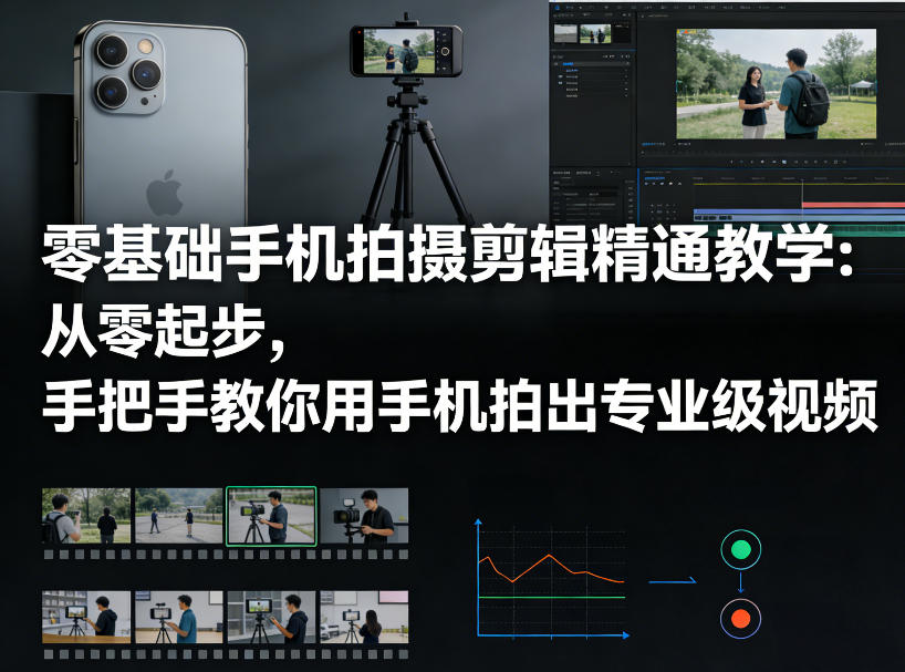 零基础手机拍摄剪辑精通教学：从零起步，手把手教你用手机拍出专业级视频-闲赋网