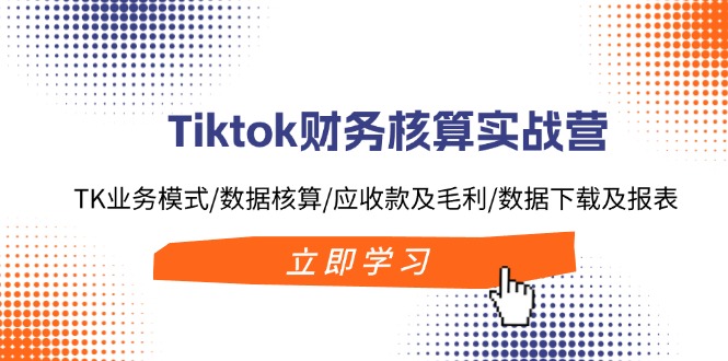 Tiktok财务核算实战营：TK业务模式/数据核算/应收款及毛利/数据下载及报表-闲赋网