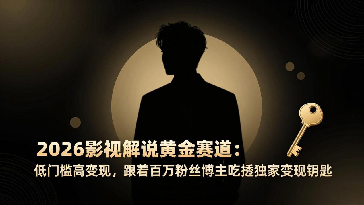 2026影视解说黄金赛道：低门槛高变现，跟着百万粉丝博主吃透独家变现钥匙-闲赋网