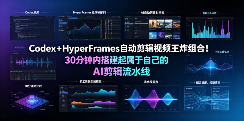 24e59abb33ab8e687ddf8f03e9f5d574.jpeg Codex+HyperFrames自动剪辑视频王炸组合!30分钟内搭建起属于自己的AI剪辑流水线(完整版实操教程手册)