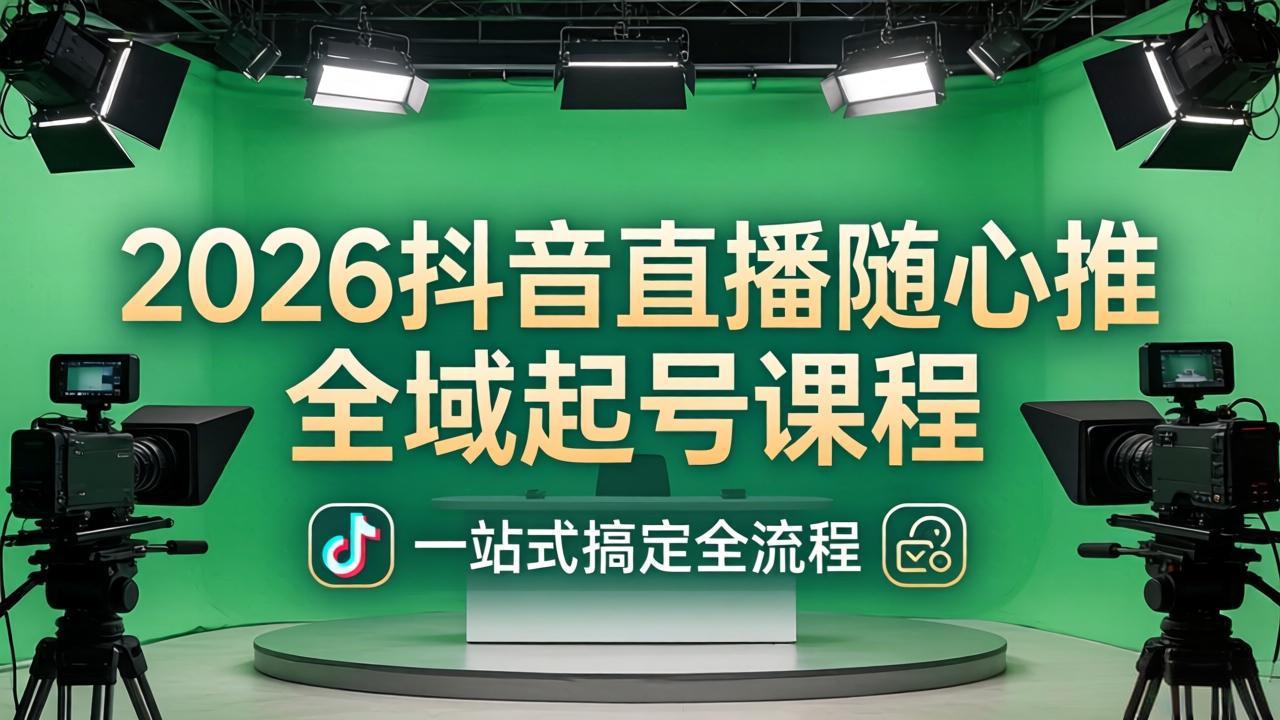 2026抖音直播随心推全域起号课程：一站式搞定直播起号、稳号、放量全流程(更新4月-闲赋网