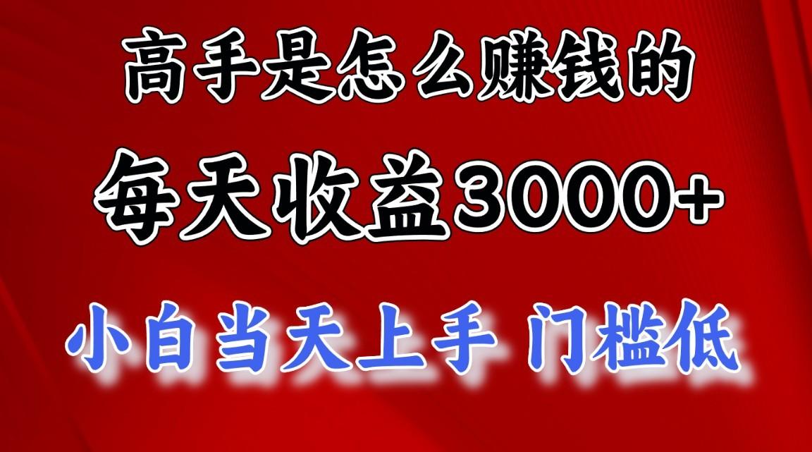 高手是怎么赚钱的，一天收益3000+，闷声发财项目，不是一般人能看懂的-闲赋网