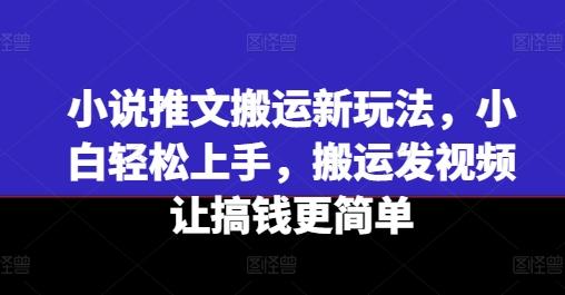 小说推文搬运新玩法，小白轻松上手，搬运发视频让搞钱更简单-闲赋网