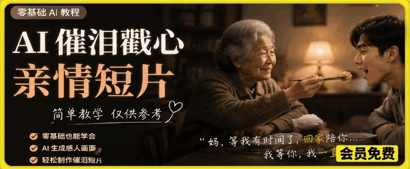 26ad7bef6f4d702ea1a986e1fc98bbcf.jpeg AI催泪戳心亲情短片,零基础AI教程,简单教学仅供参考