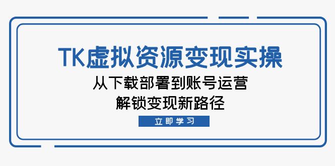 TK虚拟资料变现实操：从下载部署到账号运营，解锁变现新路径-闲赋网