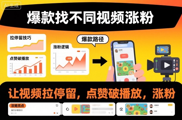 爆款找不同视频涨粉，让视频拉停留，实现点赞，破播放，涨粉-闲赋网