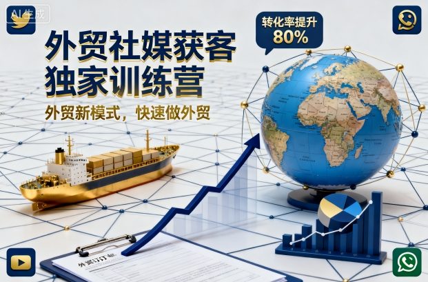 外贸社媒获客独家训练营，外贸新模式，快速做外贸-闲赋网