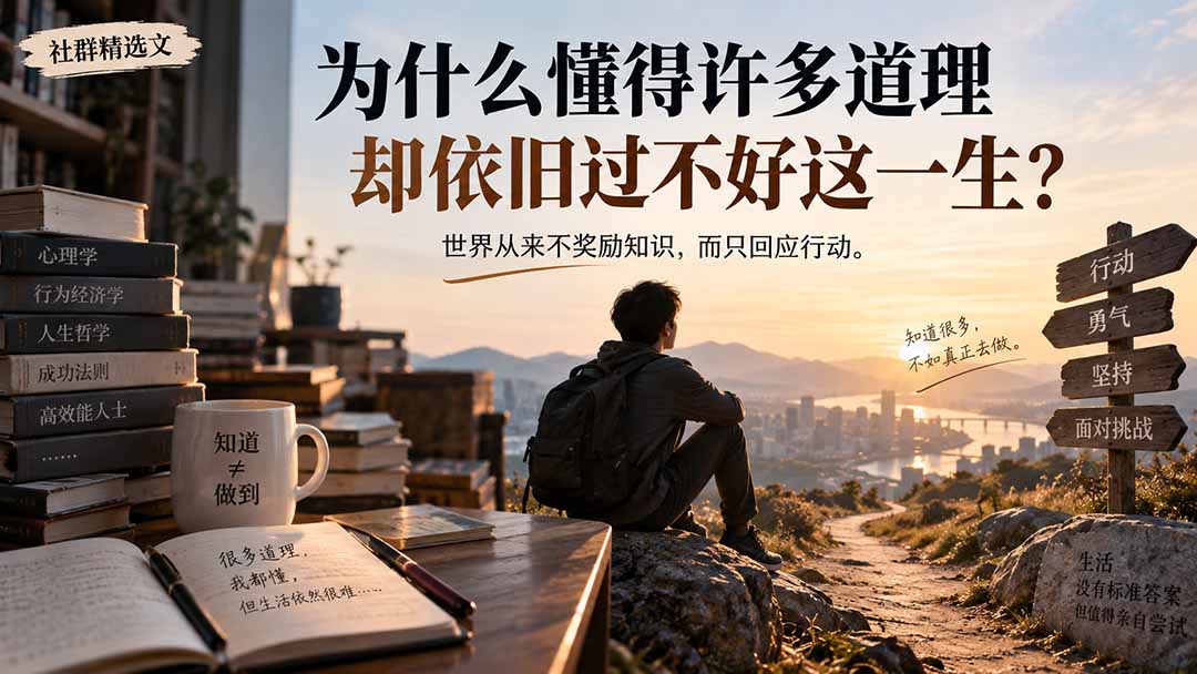 社群精选文：为什么懂得许多道理却依旧过不好这一生？-闲赋网