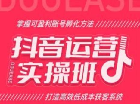 抖音运营实操班，掌握可盈利账号孵化方法，打造高效低成本获客系统-闲赋网