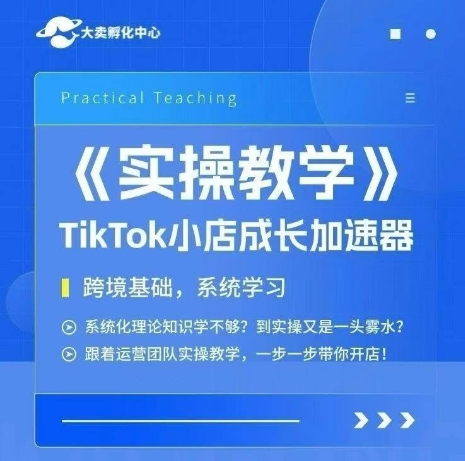 大卖家孵化中心TikTok实操课，TikTok小店成长加速器，跨境基础系统学习，一步一步带你开店-闲赋网