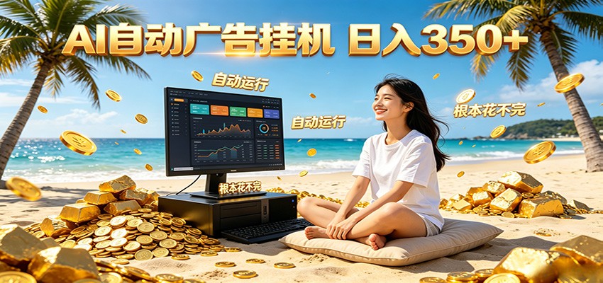 AI自动广告挂机 日入350+ 真正做到躺赚式变现，根本花不完！-闲赋网