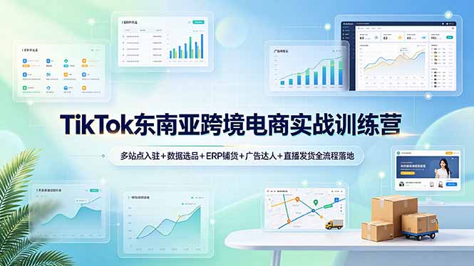 2c0e4a6068e15390e6263ec99d58aa7a.jpeg TikTok东南亚跨境电商实战训练营:多站点入驻+数据选品+ERP铺货+广告达人+直播发货全流程落地